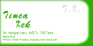 timea kek business card